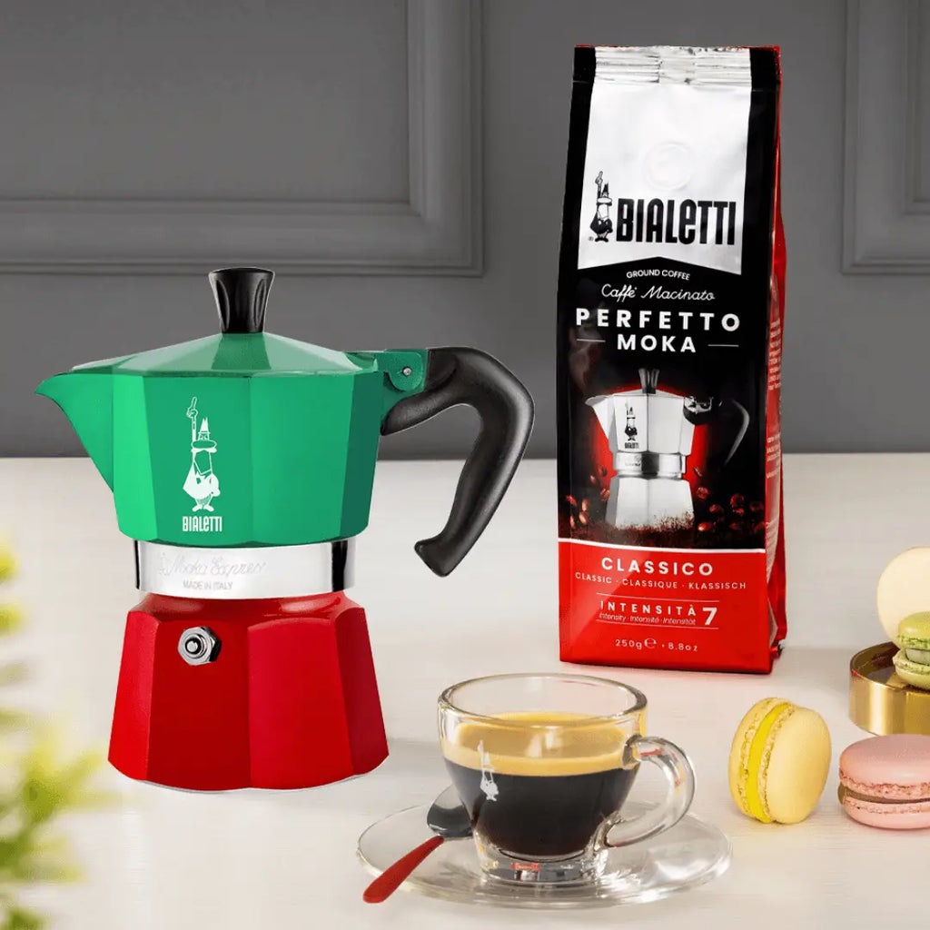 Bialetti Moka Express Tricolore Italia Stovetop Coffee Maker